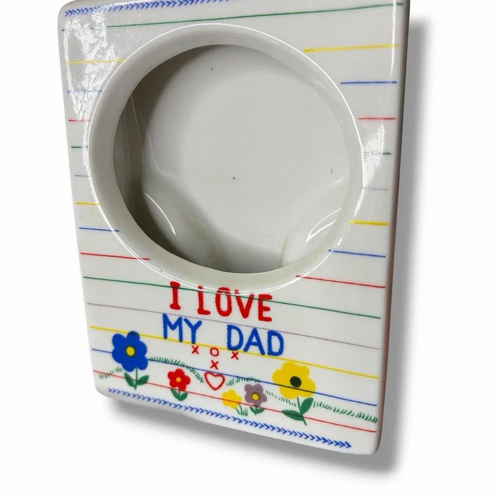 I Love My Daddy Ceramic Picture Frame 1990s Crayon Writing 5x4 inch